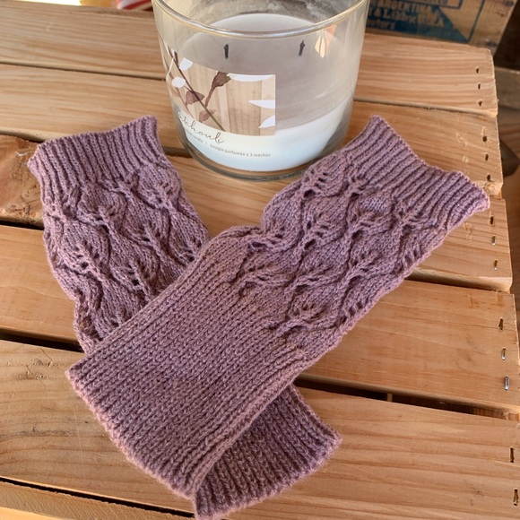 ✨KNIT OPEN WEAVE ARM HAND WARMERS/GLOVES W/THUMBHOLES - Picture 1 of 5